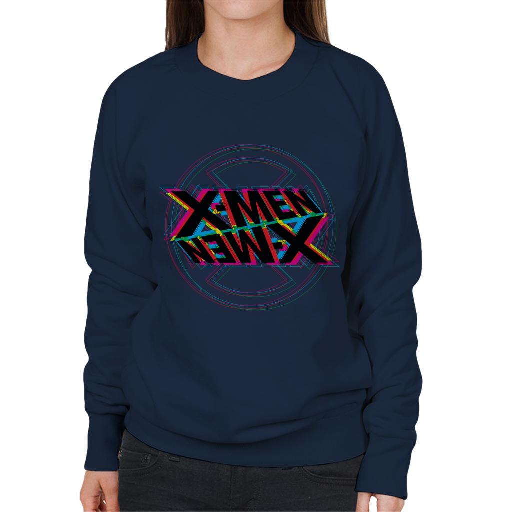 Marvel X Men Multicolour Text Logo Abstract Art Women's Sweatshirt-ALL + EVERY