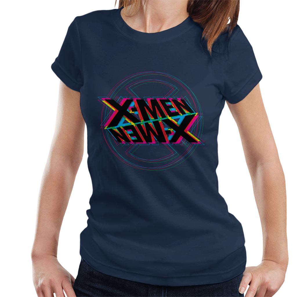 Marvel X Men Multicolour Text Logo Abstract Art Women's T-Shirt-ALL + EVERY