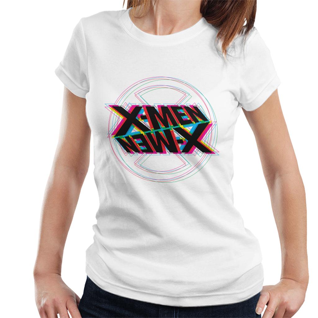 Marvel X Men Multicolour Text Logo Abstract Art Women's T-Shirt-ALL + EVERY
