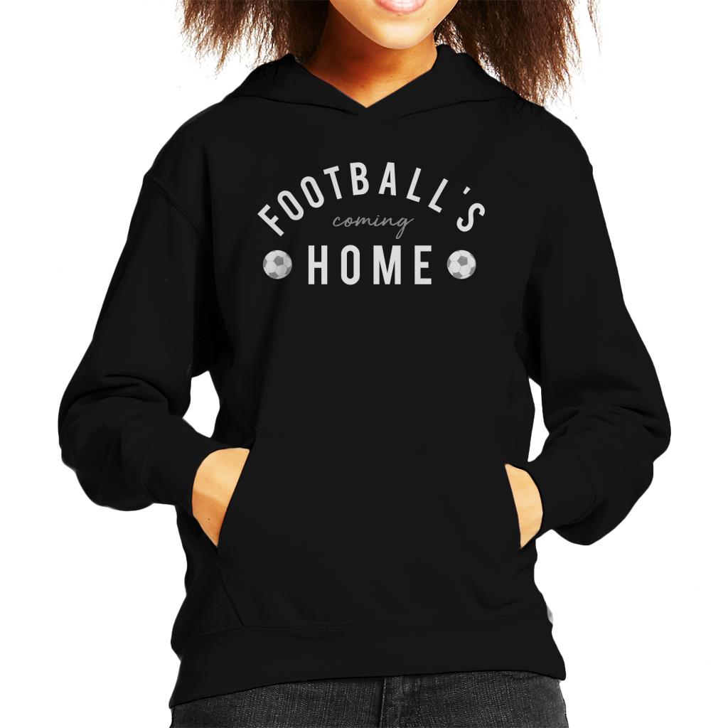 Football's Coming Home White And Grey Text Kid's Hooded Sweatshirt-ALL + EVERY