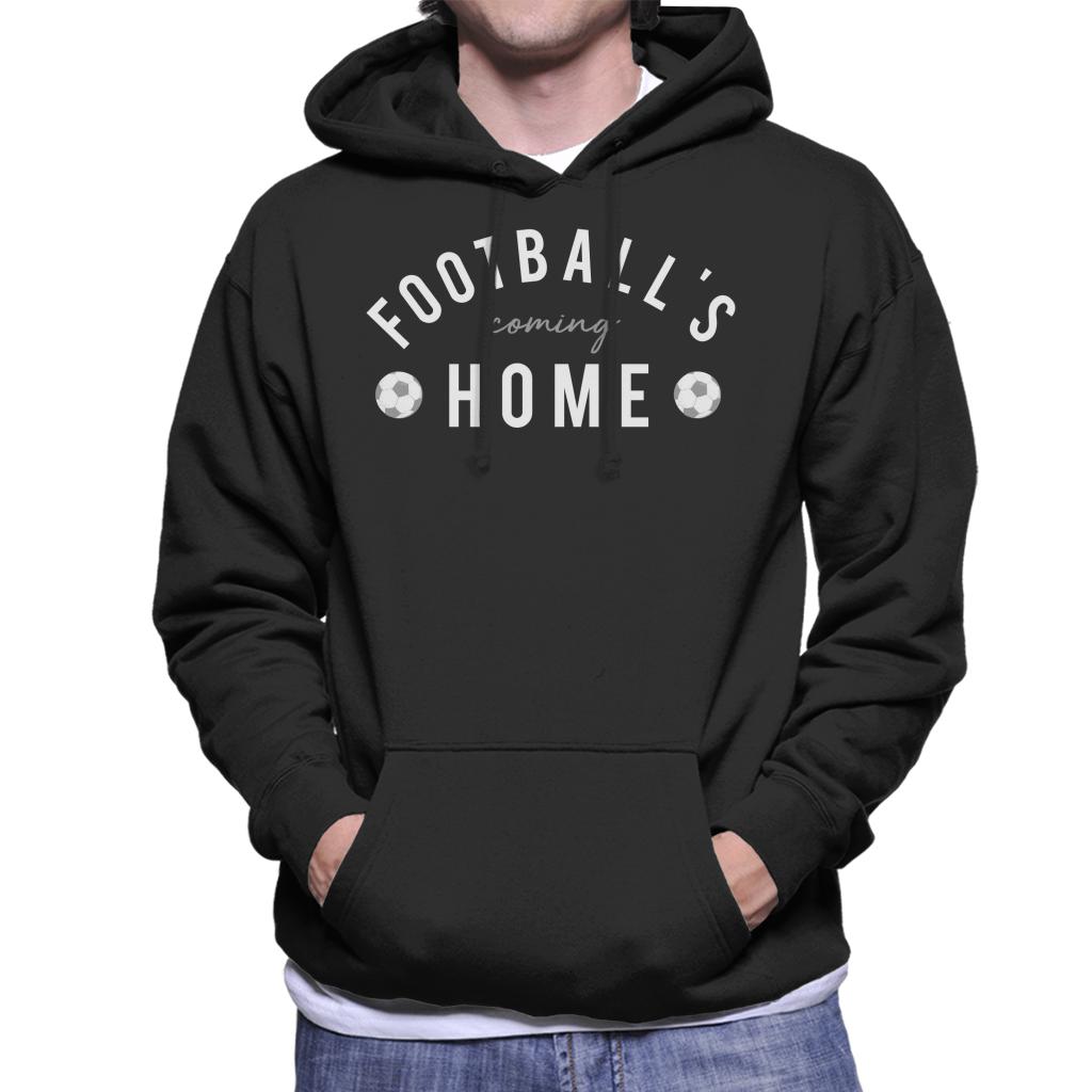 Football's Coming Home White And Grey Text Men's Hooded Sweatshirt-ALL + EVERY