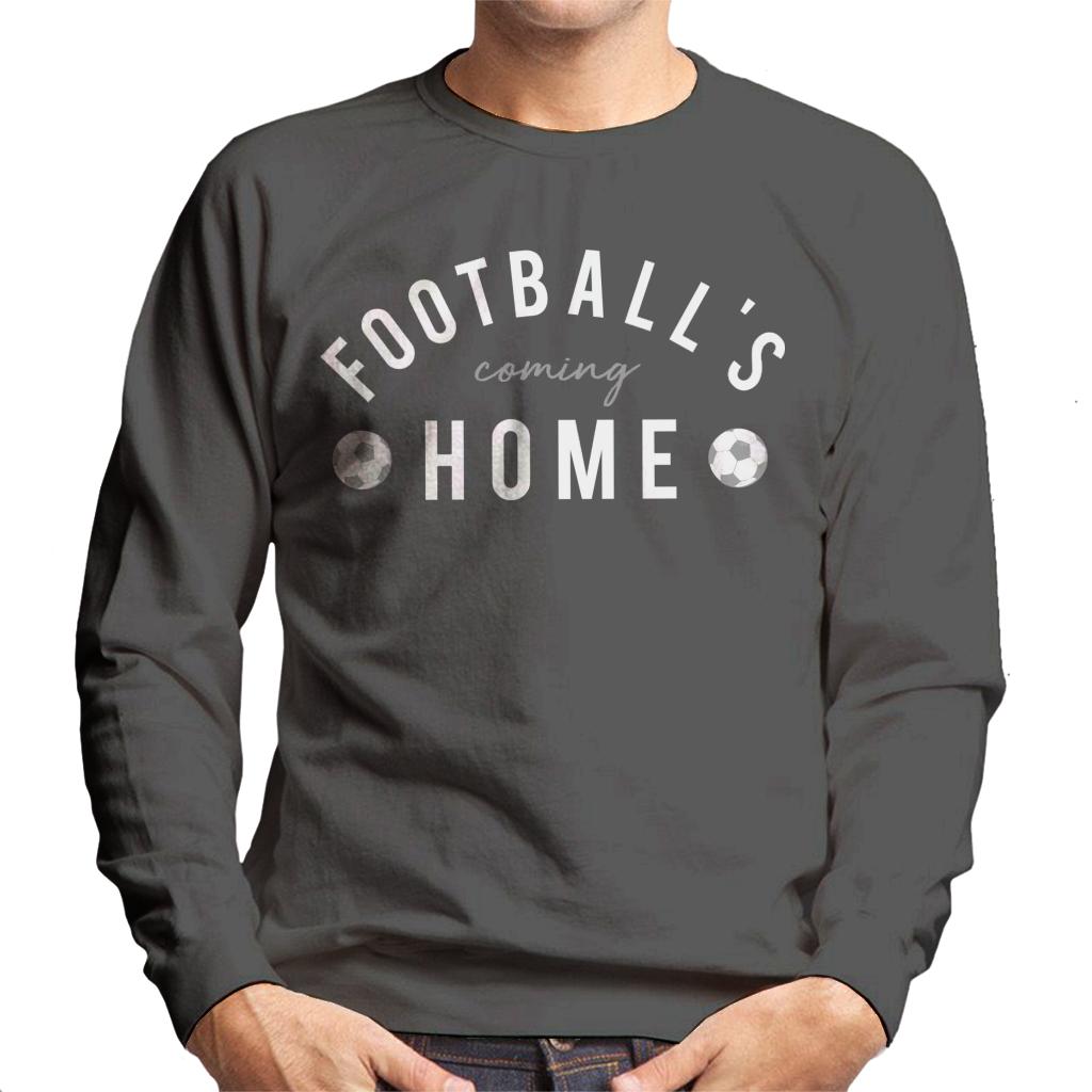 Football's Coming Home White And Grey Text Men's Sweatshirt-ALL + EVERY