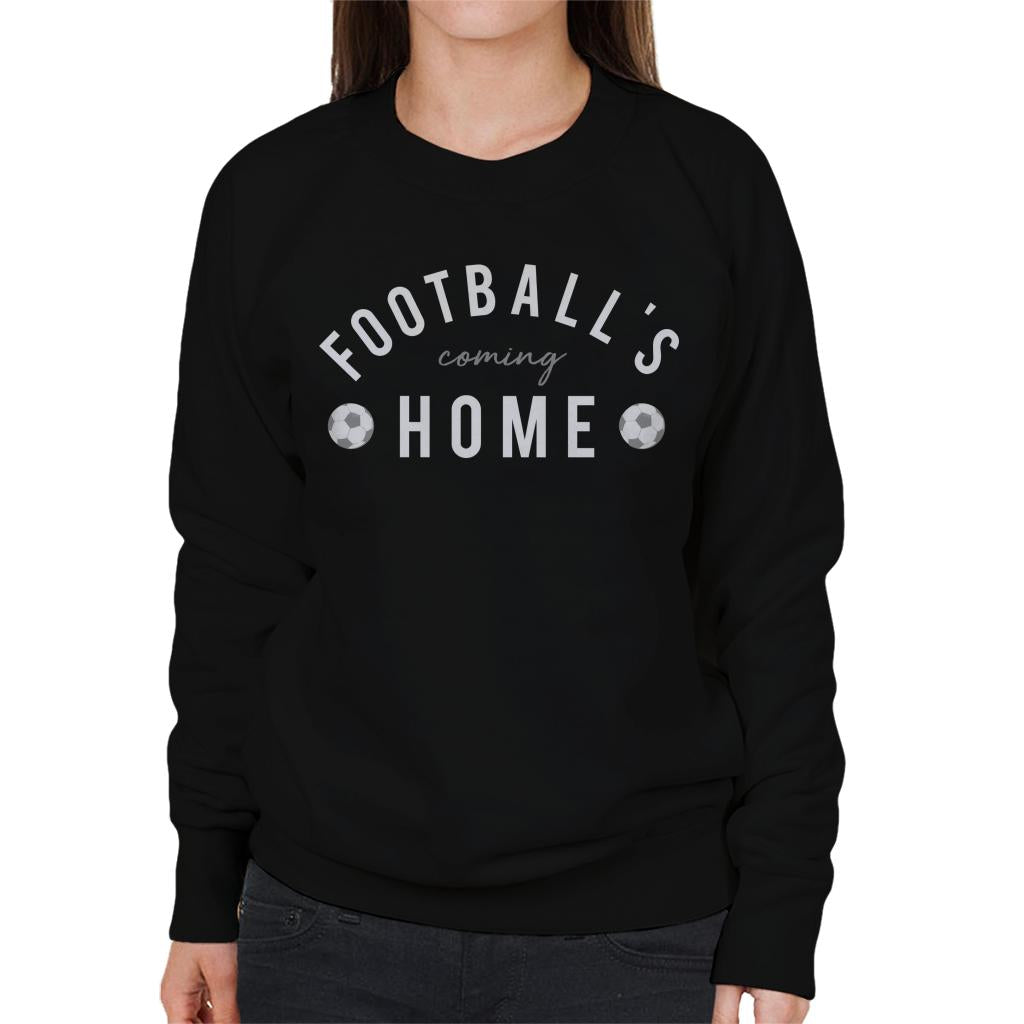 Football's Coming Home White And Grey Text Women's Sweatshirt-ALL + EVERY