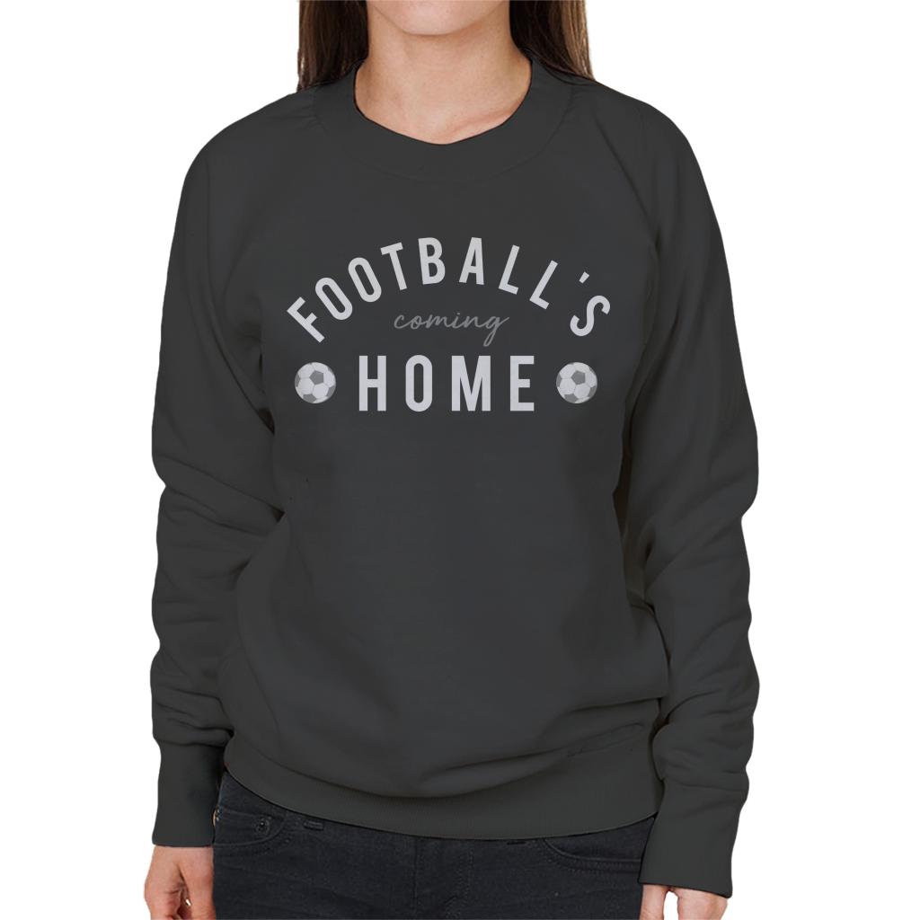 Football's Coming Home White And Grey Text Women's Sweatshirt-ALL + EVERY