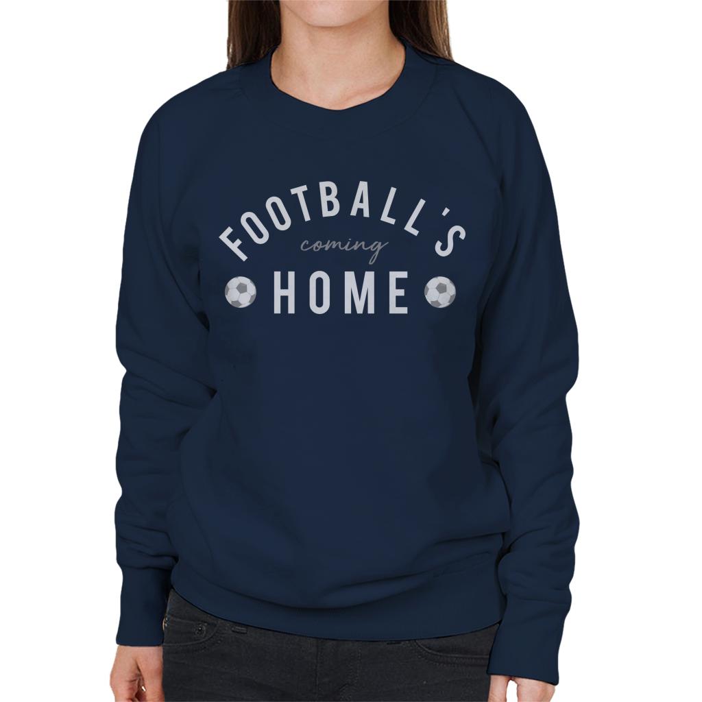 Football's Coming Home White And Grey Text Women's Sweatshirt-ALL + EVERY