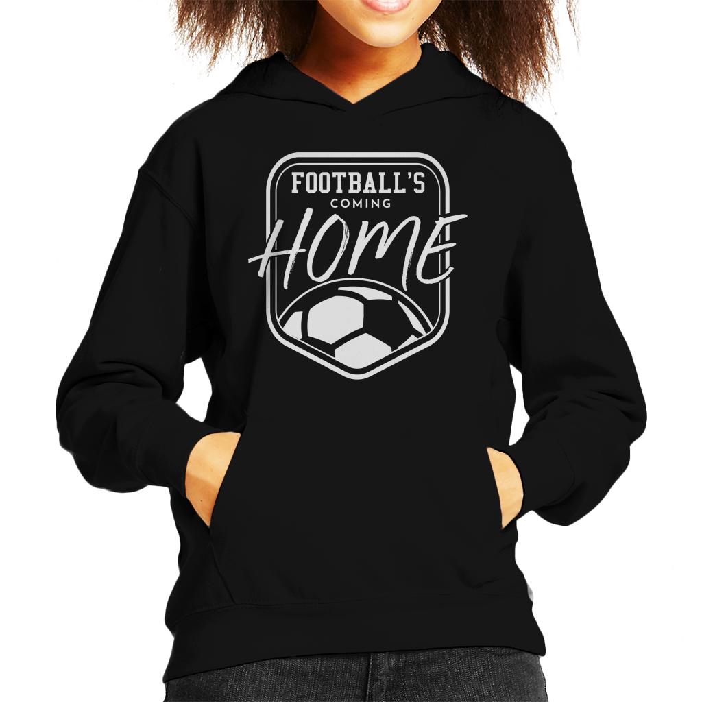Football's Coming Home White Badge Kid's Hooded Sweatshirt-ALL + EVERY