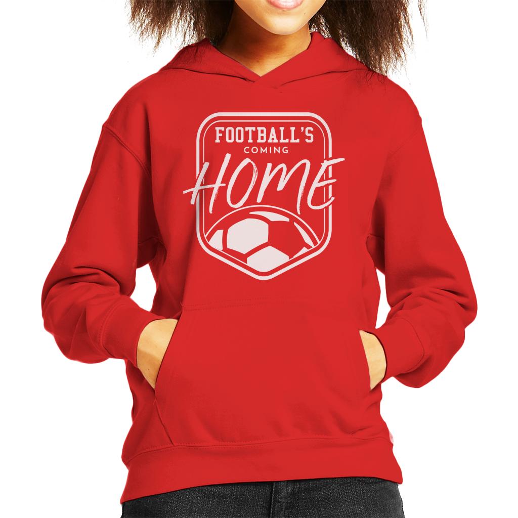 Football's Coming Home White Badge Kid's Hooded Sweatshirt-ALL + EVERY