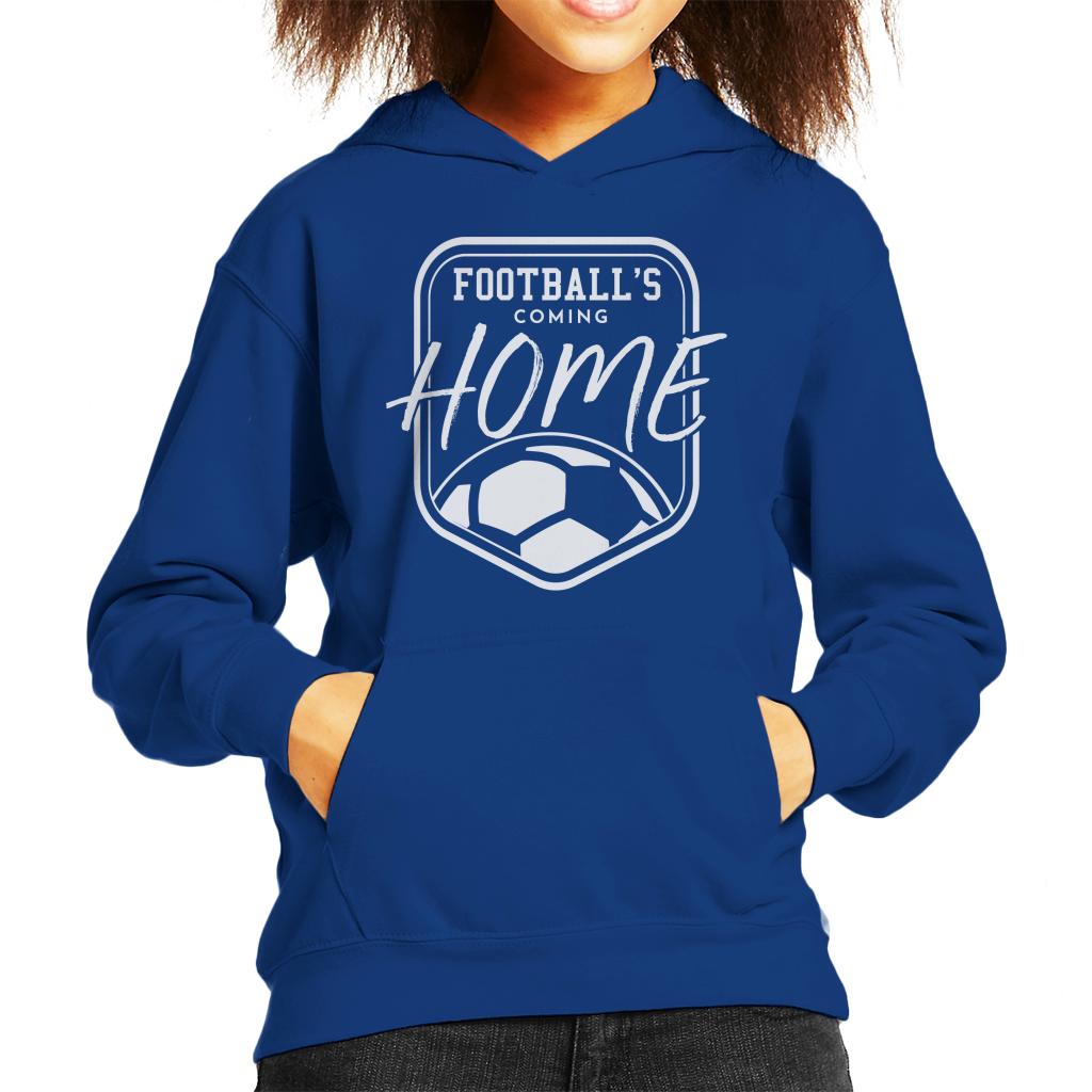 Football's Coming Home White Badge Kid's Hooded Sweatshirt-ALL + EVERY