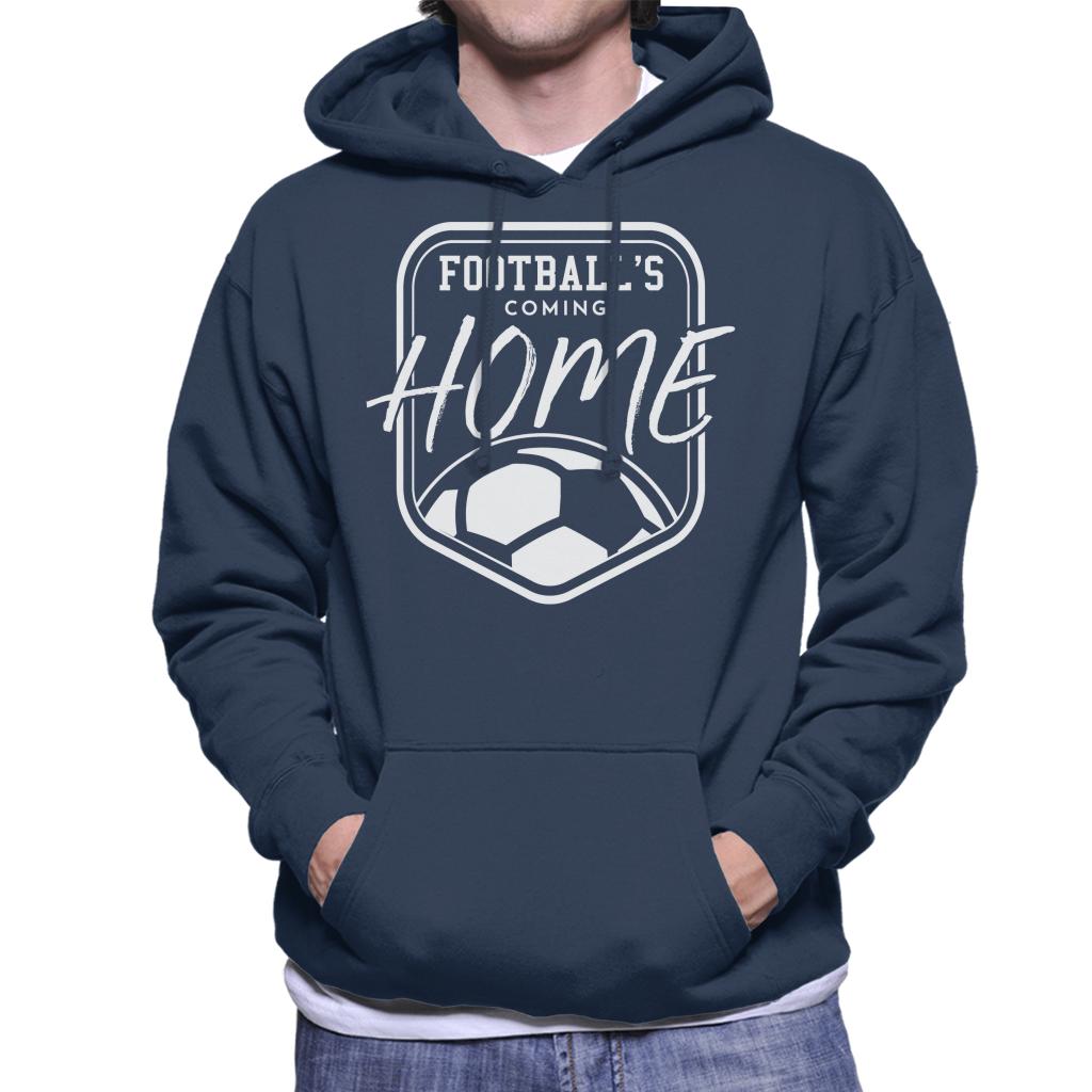 Football's Coming Home White Badge Men's Hooded Sweatshirt-ALL + EVERY