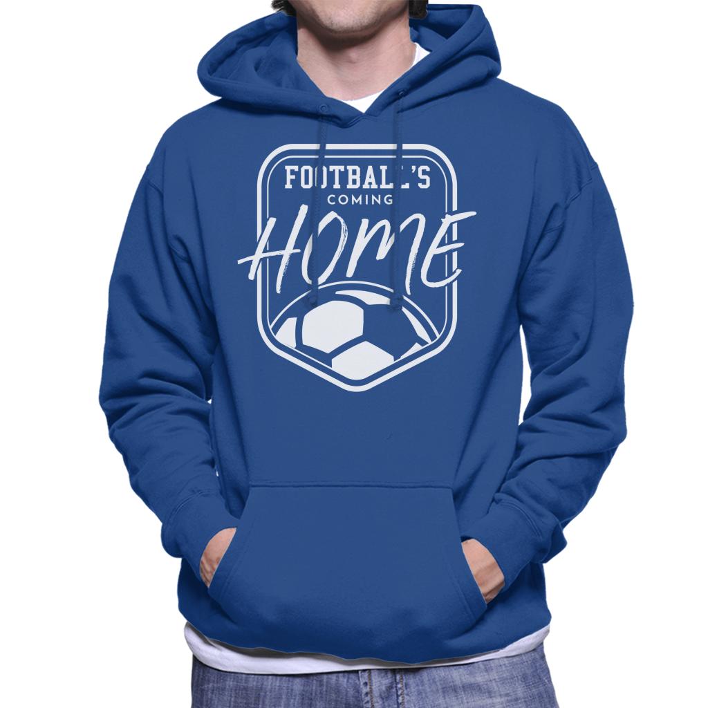 Football's Coming Home White Badge Men's Hooded Sweatshirt-ALL + EVERY