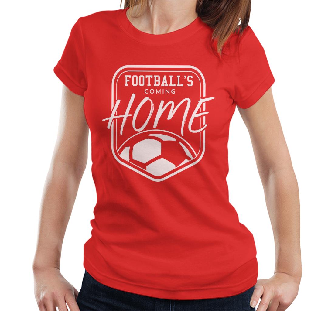 Football's Coming Home White Badge Women's T-Shirt-ALL + EVERY