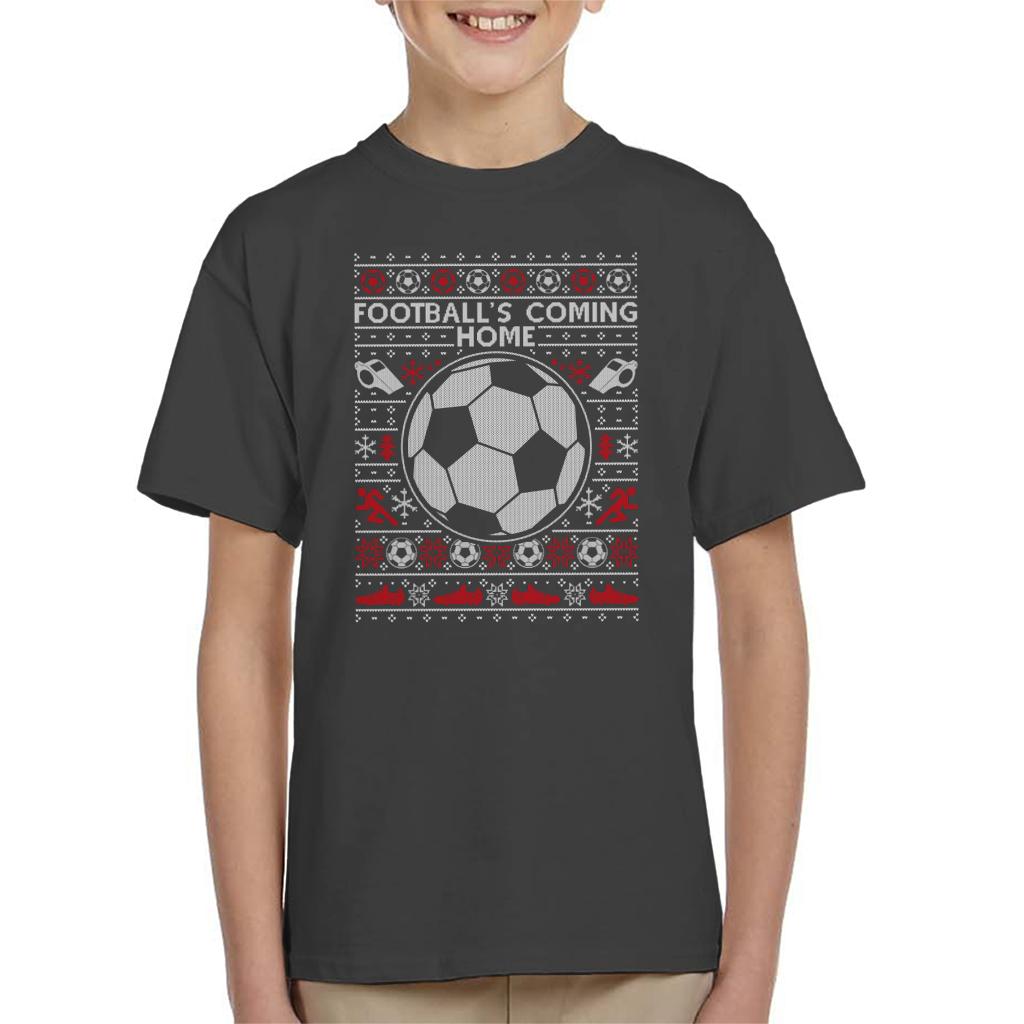 Football's Coming Home Christmas Knit Kid's T-Shirt-ALL + EVERY