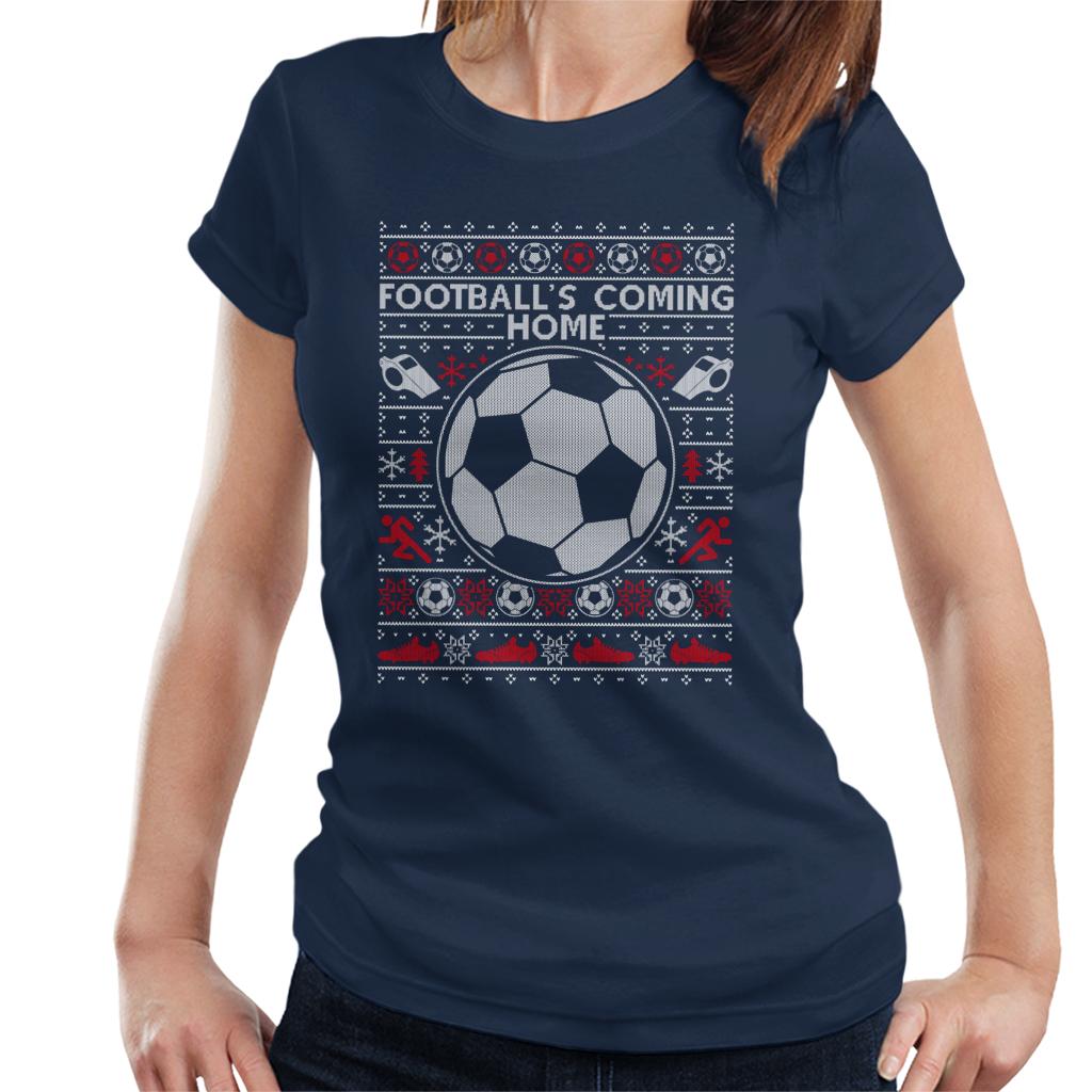 Football's Coming Home Christmas Knit Women's T-Shirt-ALL + EVERY