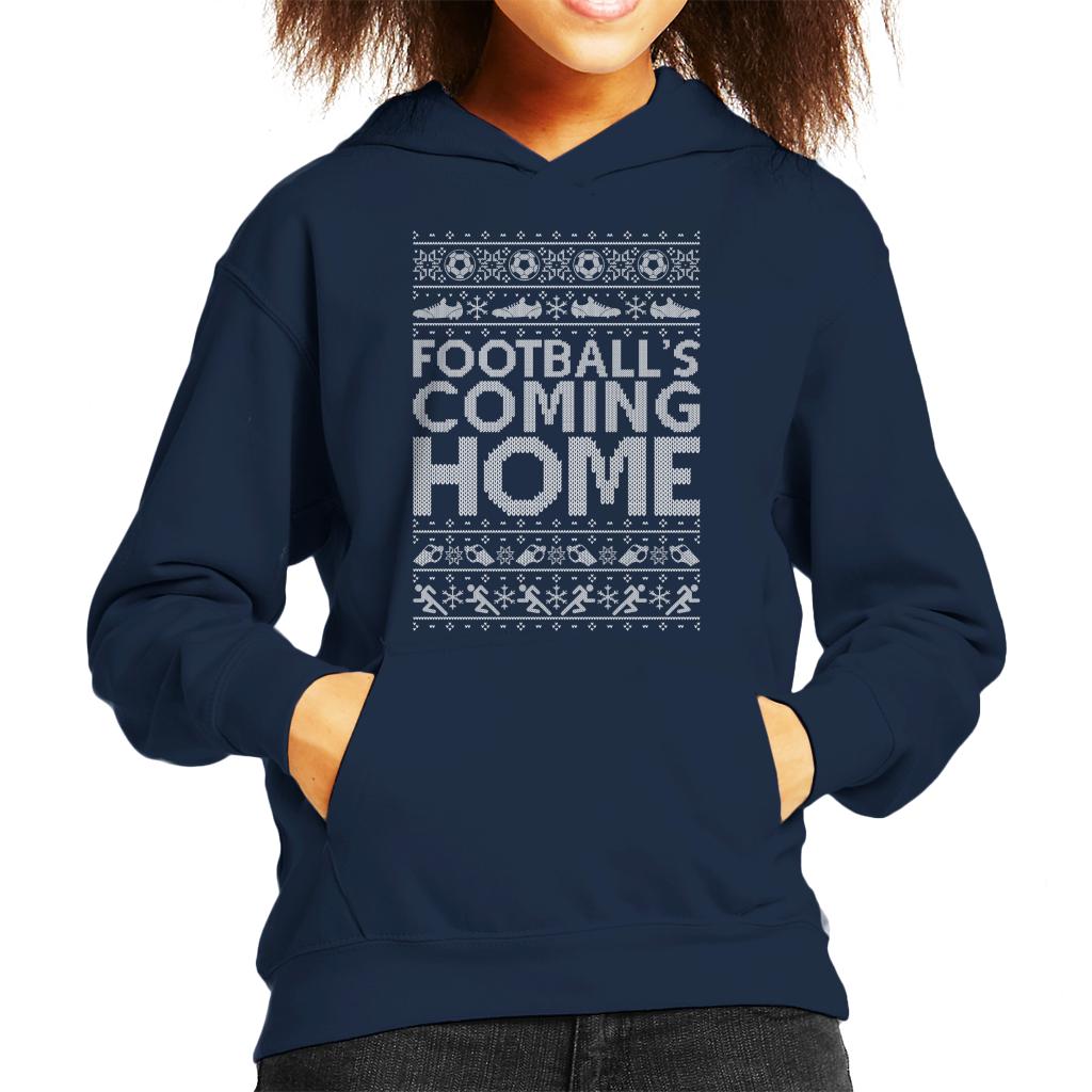 Football's Coming Home Christmas Text Knit Kid's Hooded Sweatshirt-ALL + EVERY