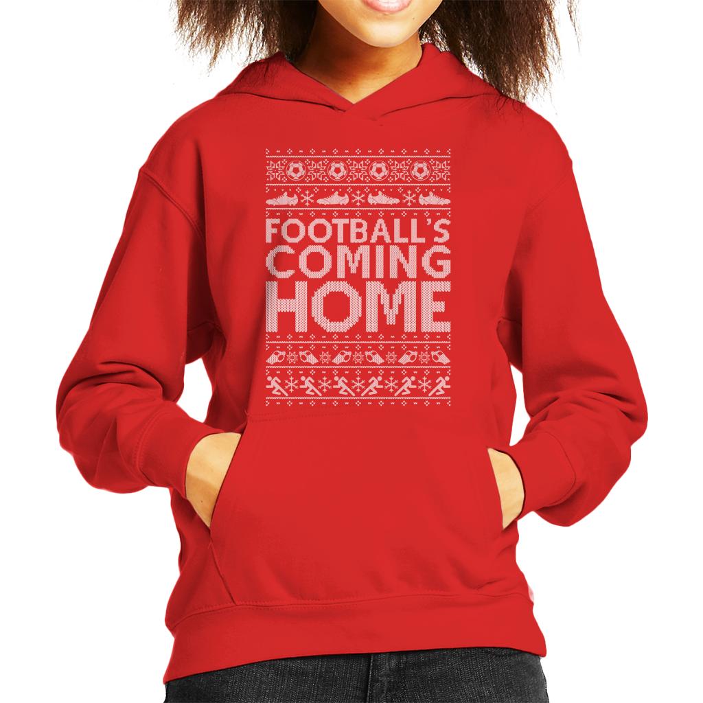 Football's Coming Home Christmas Text Knit Kid's Hooded Sweatshirt-ALL + EVERY