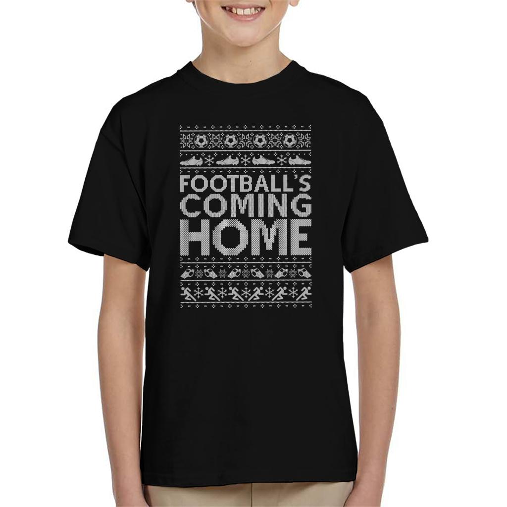 Football's Coming Home Christmas Text Knit Kid's T-Shirt-ALL + EVERY