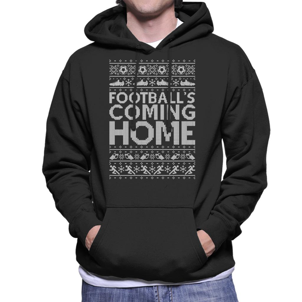 Football's Coming Home Christmas Text Knit Men's Hooded Sweatshirt-ALL + EVERY