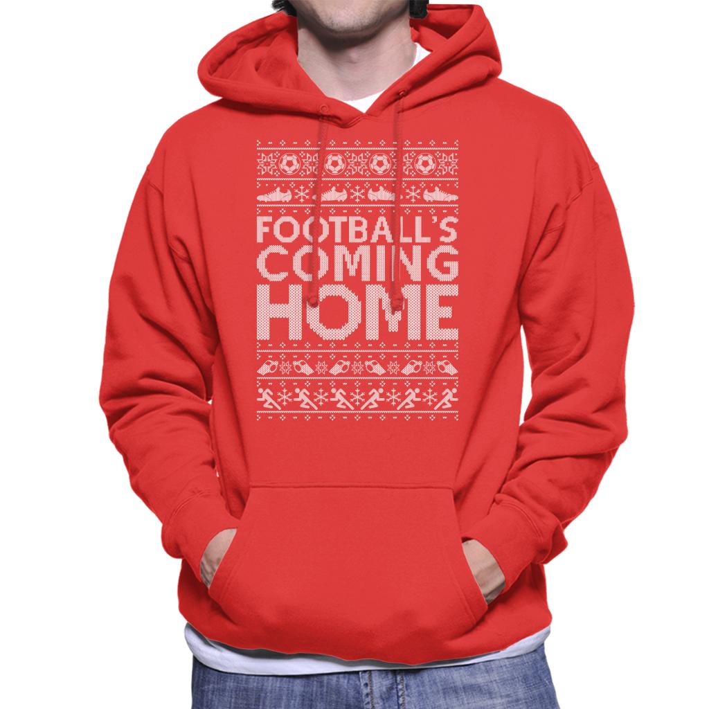 Football's Coming Home Christmas Text Knit Men's Hooded Sweatshirt-ALL + EVERY