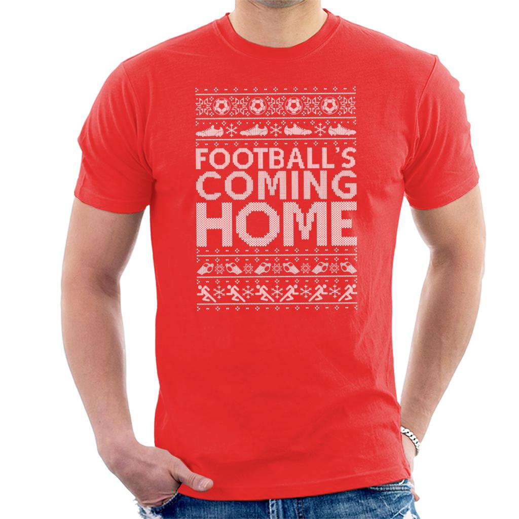 Football's Coming Home Christmas Text Knit Men's T-Shirt-ALL + EVERY