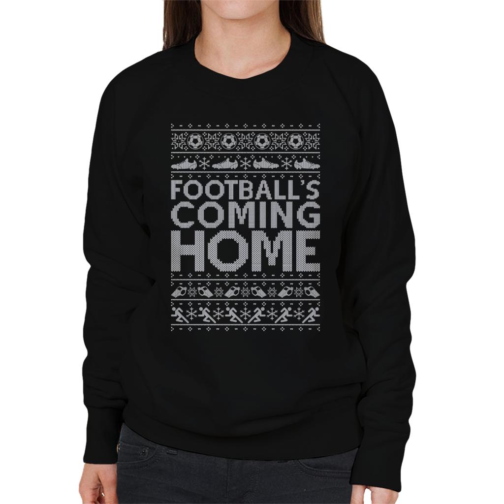 Football's Coming Home Christmas Text Knit Women's Sweatshirt-ALL + EVERY