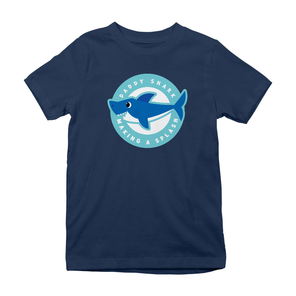 Baby Shark Daddy Shark Making A Splash Kid's T-Shirt-ALL + EVERY