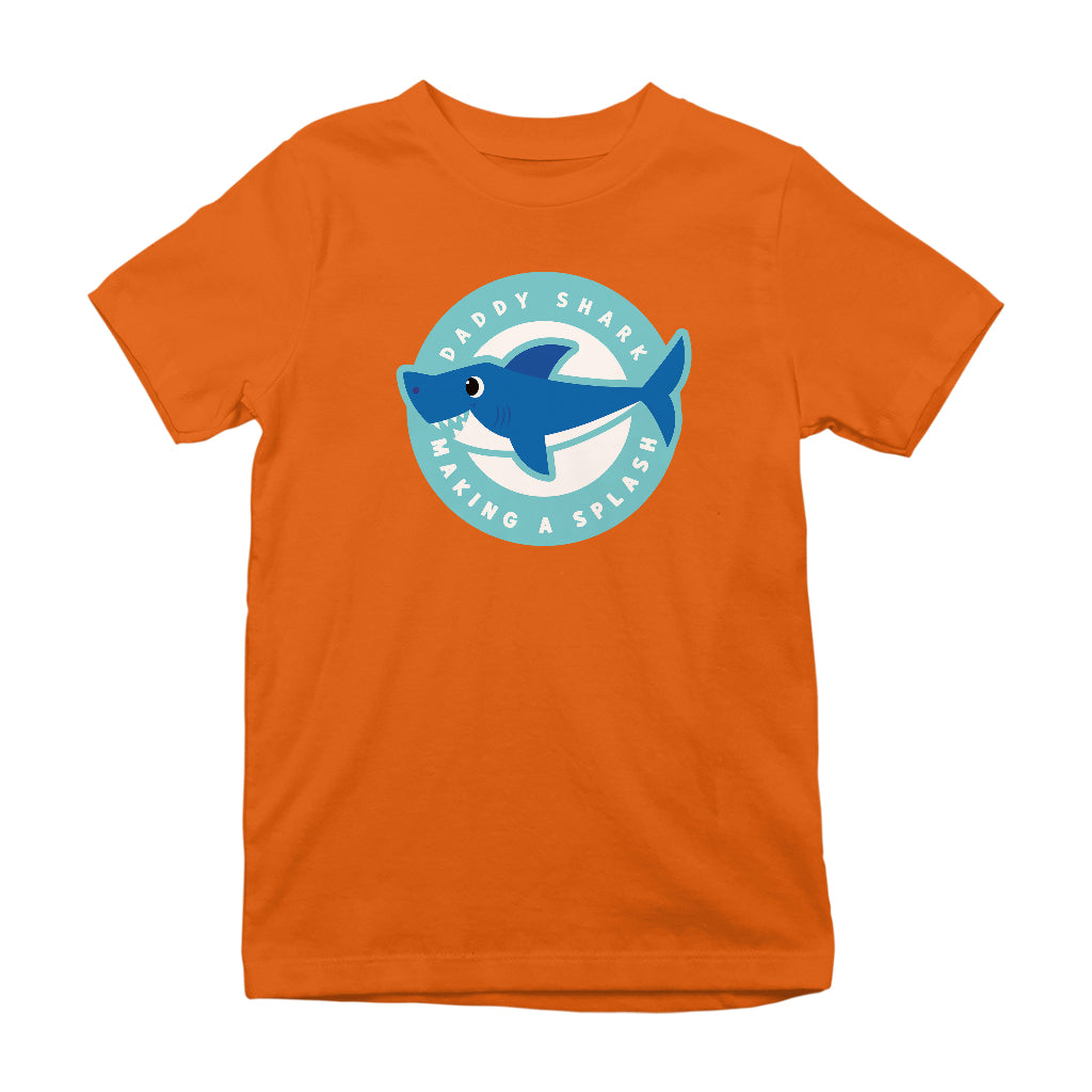 Baby Shark Daddy Shark Making A Splash Kid's T-Shirt-ALL + EVERY