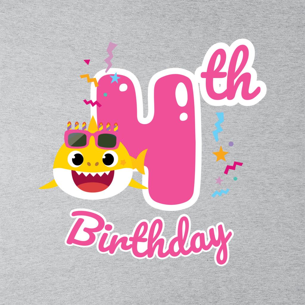 Baby Shark Pink 4th Birthday Kid's T-Shirt-ALL + EVERY