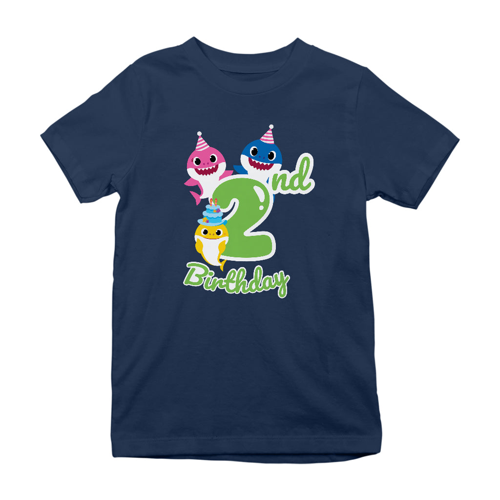 Baby Shark 2nd Birthday Mommy And Daddy Kid's T-Shirt-ALL + EVERY