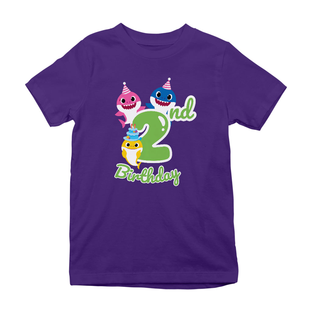 Baby Shark 2nd Birthday Mommy And Daddy Kid's T-Shirt-ALL + EVERY