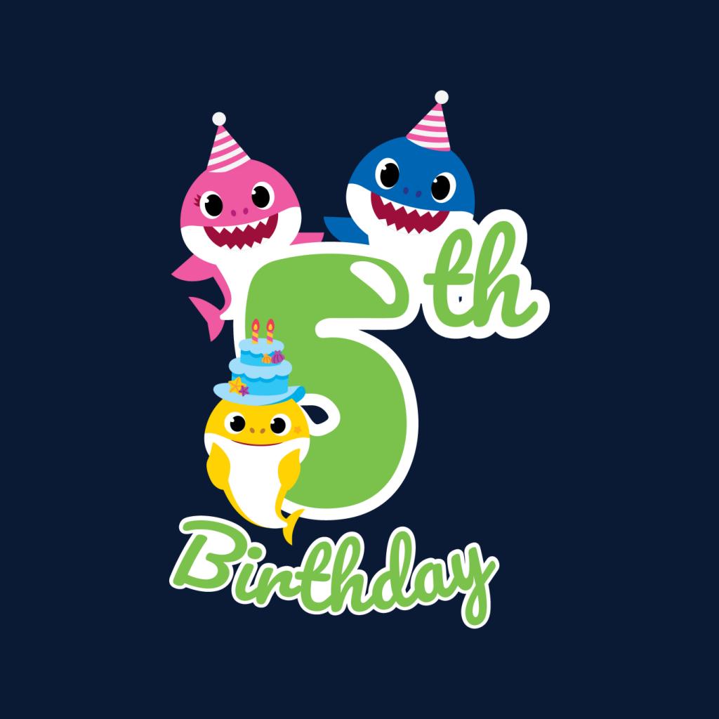 Baby Shark 5th Birthday Mommy And Daddy Kid's T-Shirt-ALL + EVERY