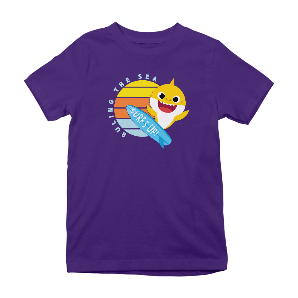 Baby Shark Ruling The Sea Surfs Up Kid's T-Shirt-ALL + EVERY