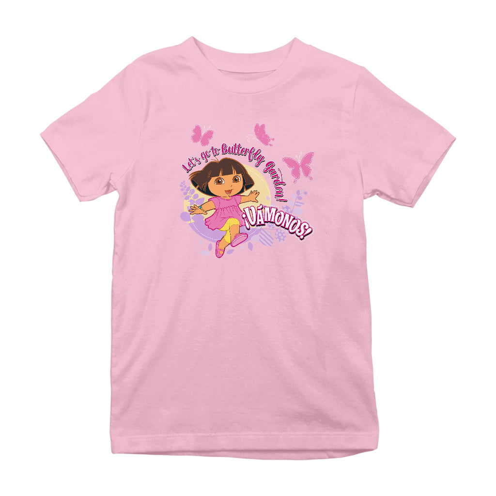 Dora The Explorer Lets Go To Butterfly Garden Vamonos Kid's T-Shirt-ALL + EVERY