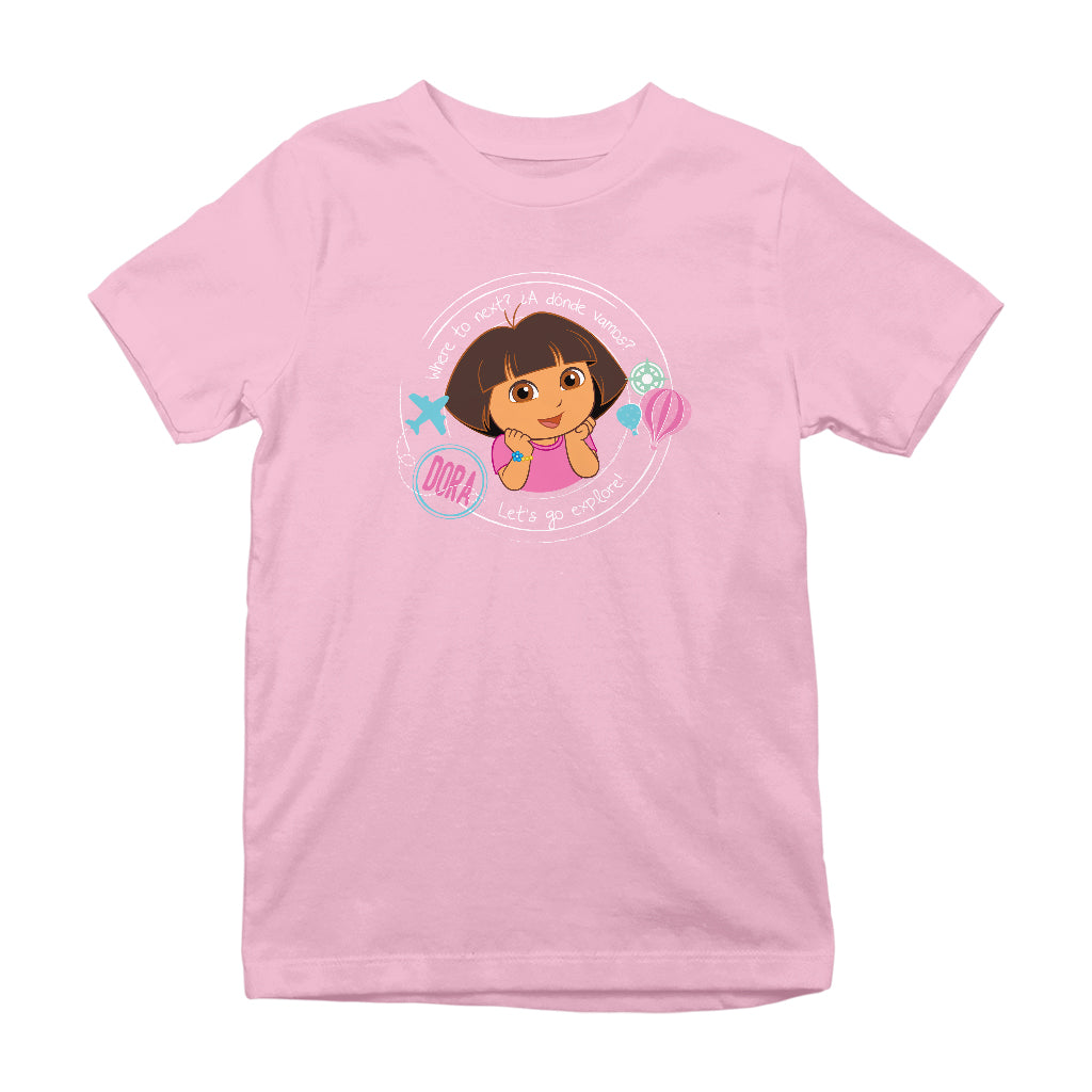 Dora The Explorer Where To Next Kid's T-Shirt-ALL + EVERY