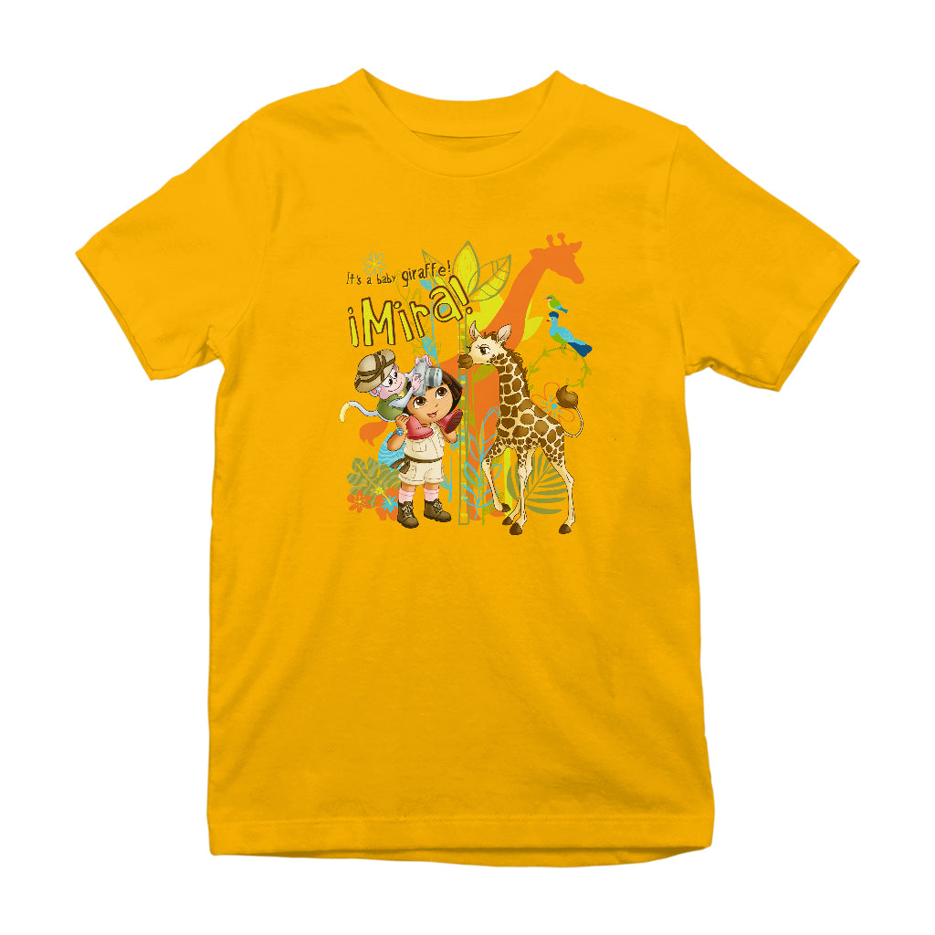 Dora The Explorer Its A Baby Giraffe Mira Kid's T-Shirt-ALL + EVERY