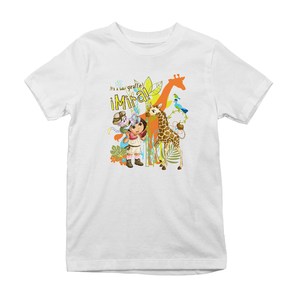 Dora The Explorer Its A Baby Giraffe Mira Kid's T-Shirt-ALL + EVERY