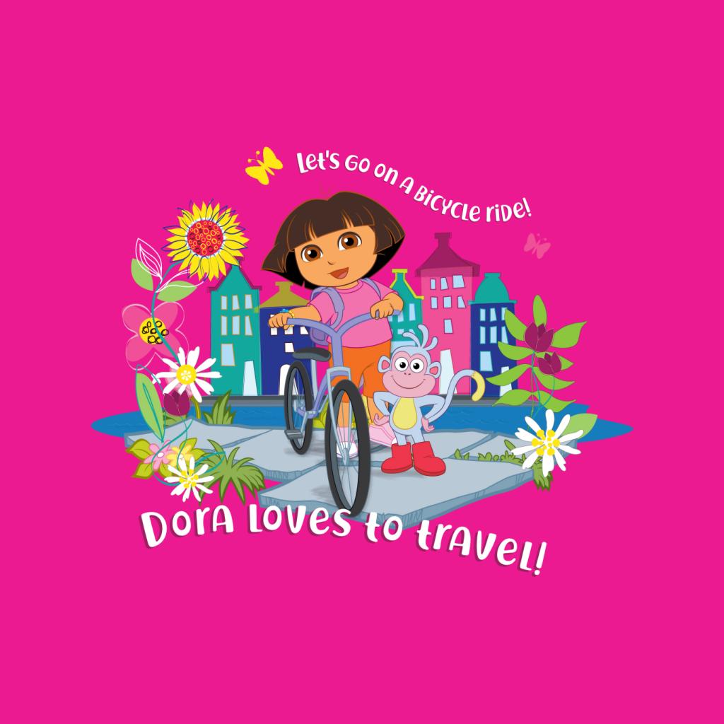 Dora The Explorer Lets Go On A Bicycle Ride Kid's T-Shirt-ALL + EVERY