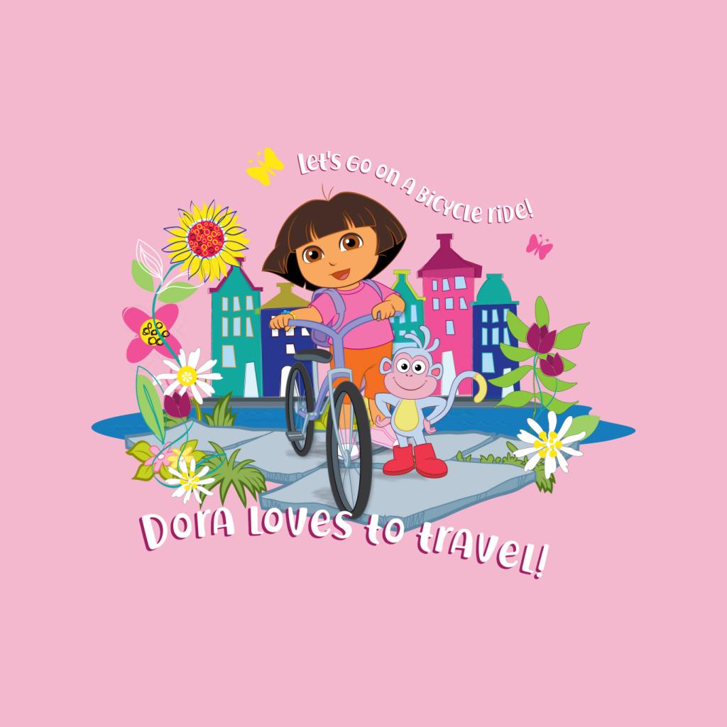 Dora The Explorer Lets Go On A Bicycle Ride Kid's T-Shirt-ALL + EVERY