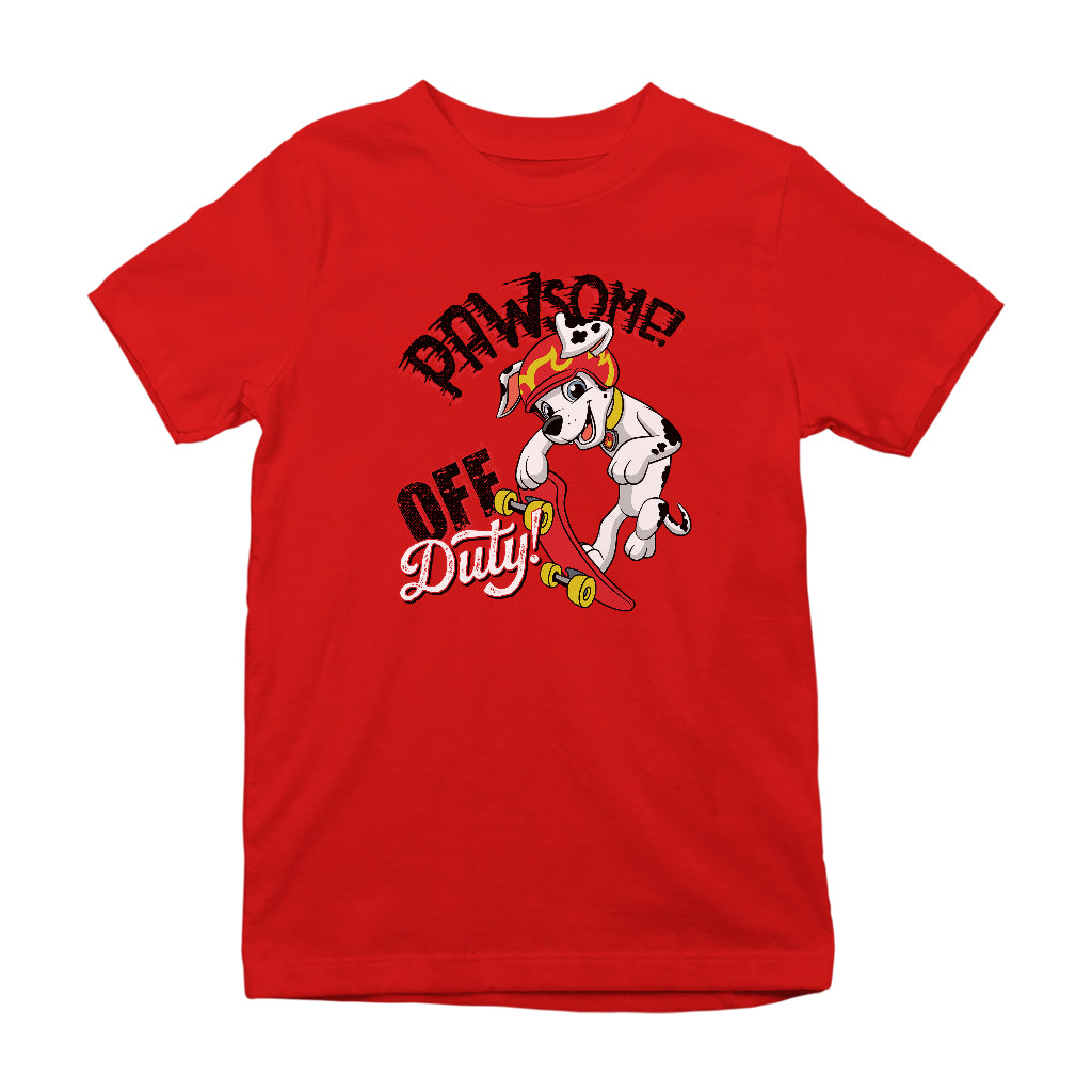 PAW Patrol Off Duty Pawsome Skateboarding Kid's T-Shirt-ALL + EVERY