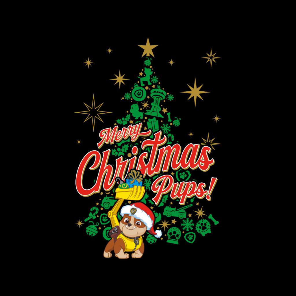 PAW Patrol Rubble Merry Christmas Pups Xmas Tree Kid's T-Shirt-ALL + EVERY