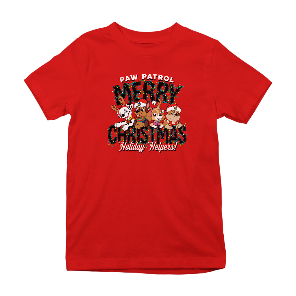 PAW Patrol Merry Christmas Holiday Helpers Kid's T-Shirt-ALL + EVERY