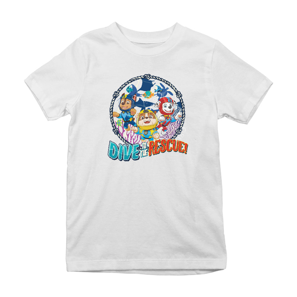 PAW Patrol In The Ocean Dive To The Rescue Kid's T-Shirt-ALL + EVERY