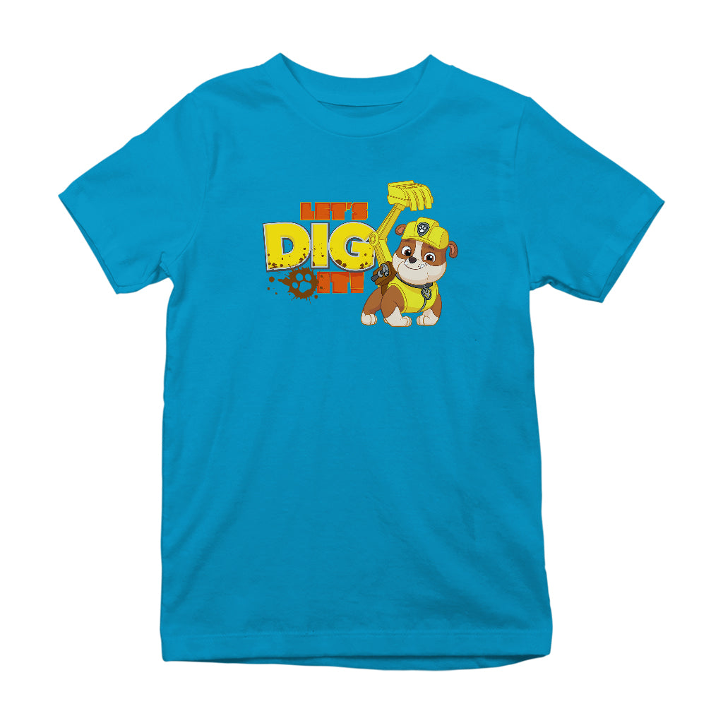 PAW Patrol Rubble Lets Dig It Kid's T-Shirt-ALL + EVERY