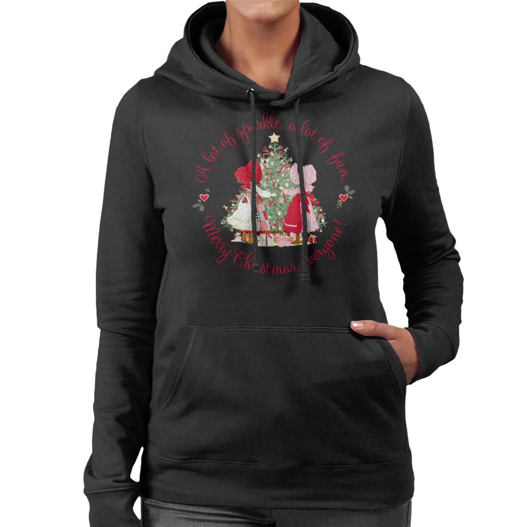 Holly Hobbie Christmas Sparkle And Fun Women's Hooded Sweatshirt-ALL + EVERY