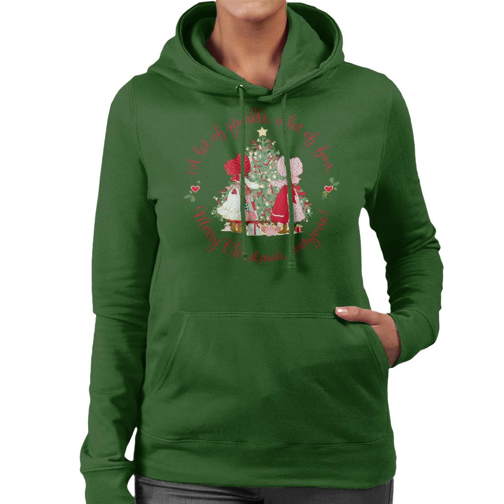 Holly Hobbie Christmas Sparkle And Fun Women's Hooded Sweatshirt-ALL + EVERY