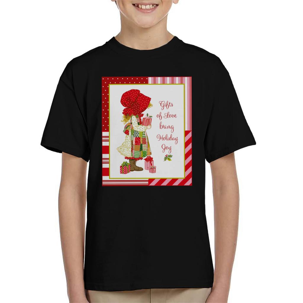 Holly Hobbie Christmas Gifts Of Love Bring Holiday Joy Kid's T-Shirt-ALL + EVERY