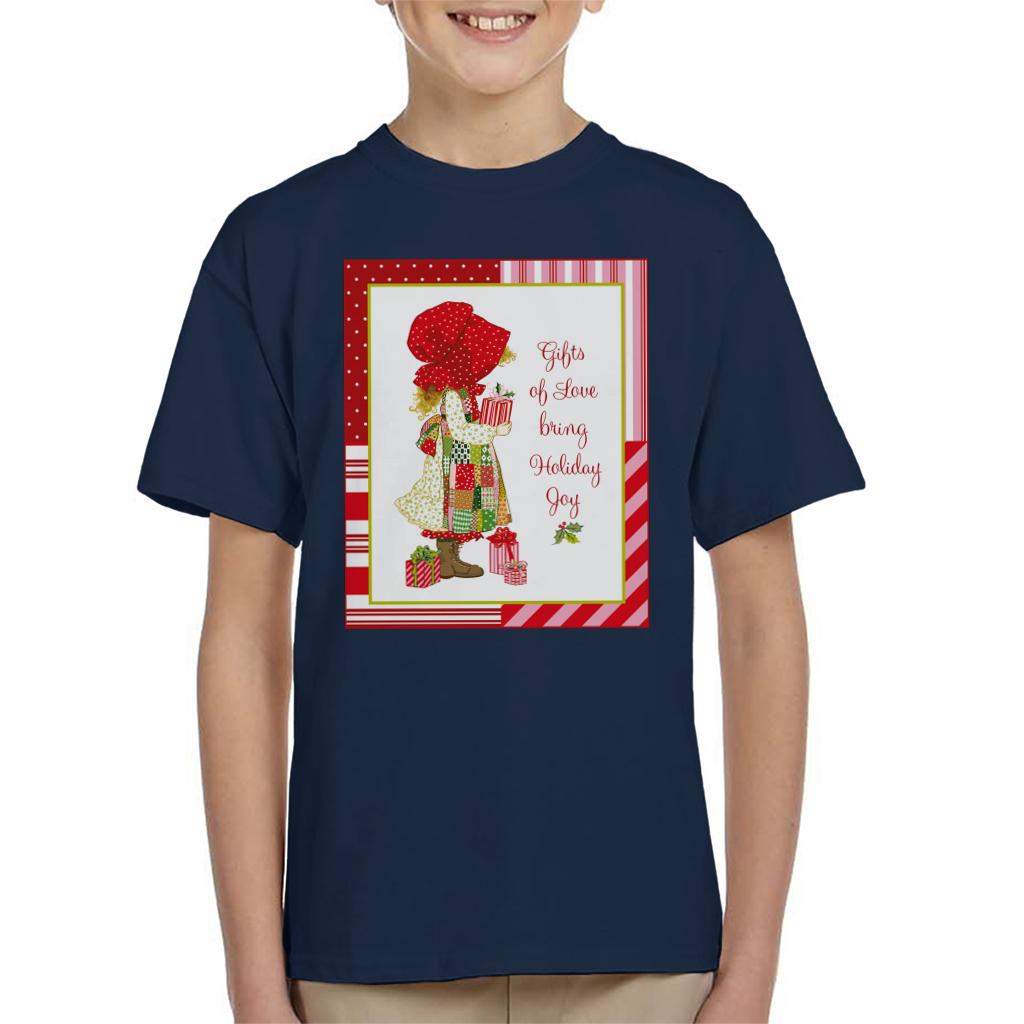 Holly Hobbie Christmas Gifts Of Love Bring Holiday Joy Kid's T-Shirt-ALL + EVERY