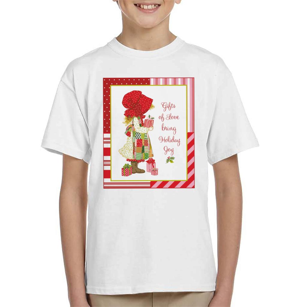 Holly Hobbie Christmas Gifts Of Love Bring Holiday Joy Kid's T-Shirt-ALL + EVERY