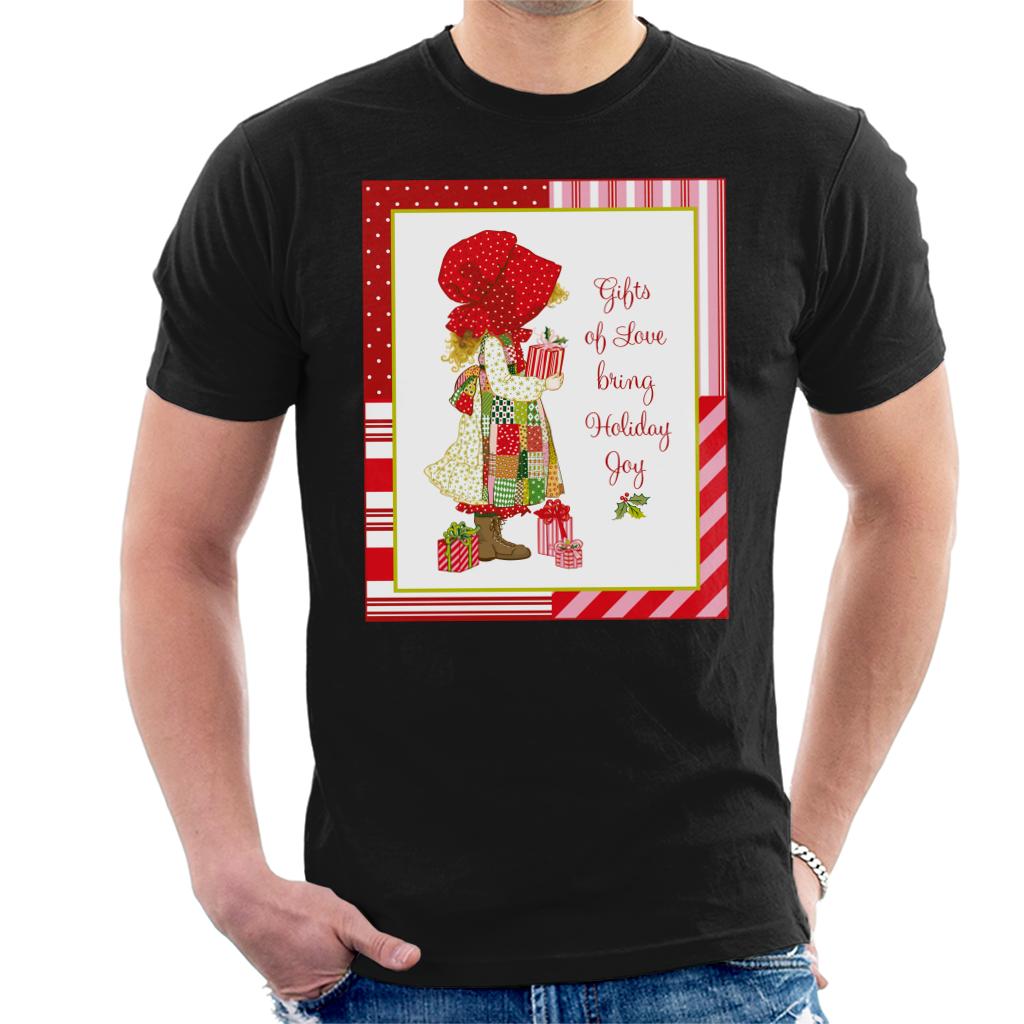 Holly Hobbie Christmas Gifts Of Love Bring Holiday Joy Men's T-Shirt-ALL + EVERY