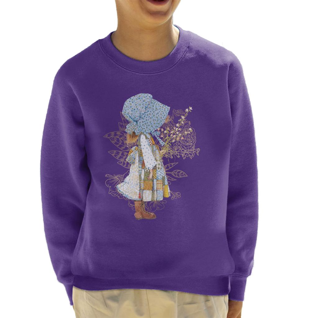 Holly Hobbie Classic Hat And Flowers Kid's Sweatshirt-ALL + EVERY