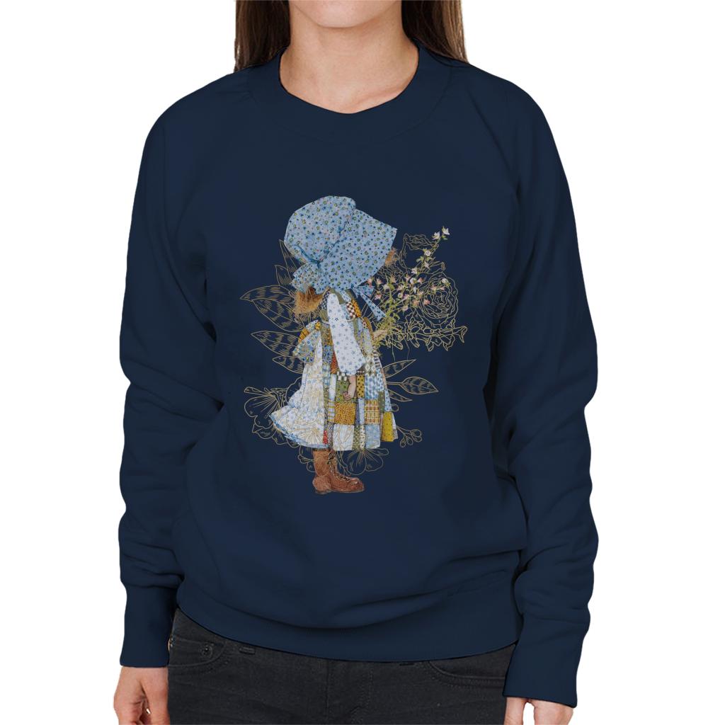 Holly Hobbie Classic Hat And Flowers Women's Sweatshirt-ALL + EVERY